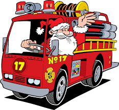 Santa on a Fire Truck